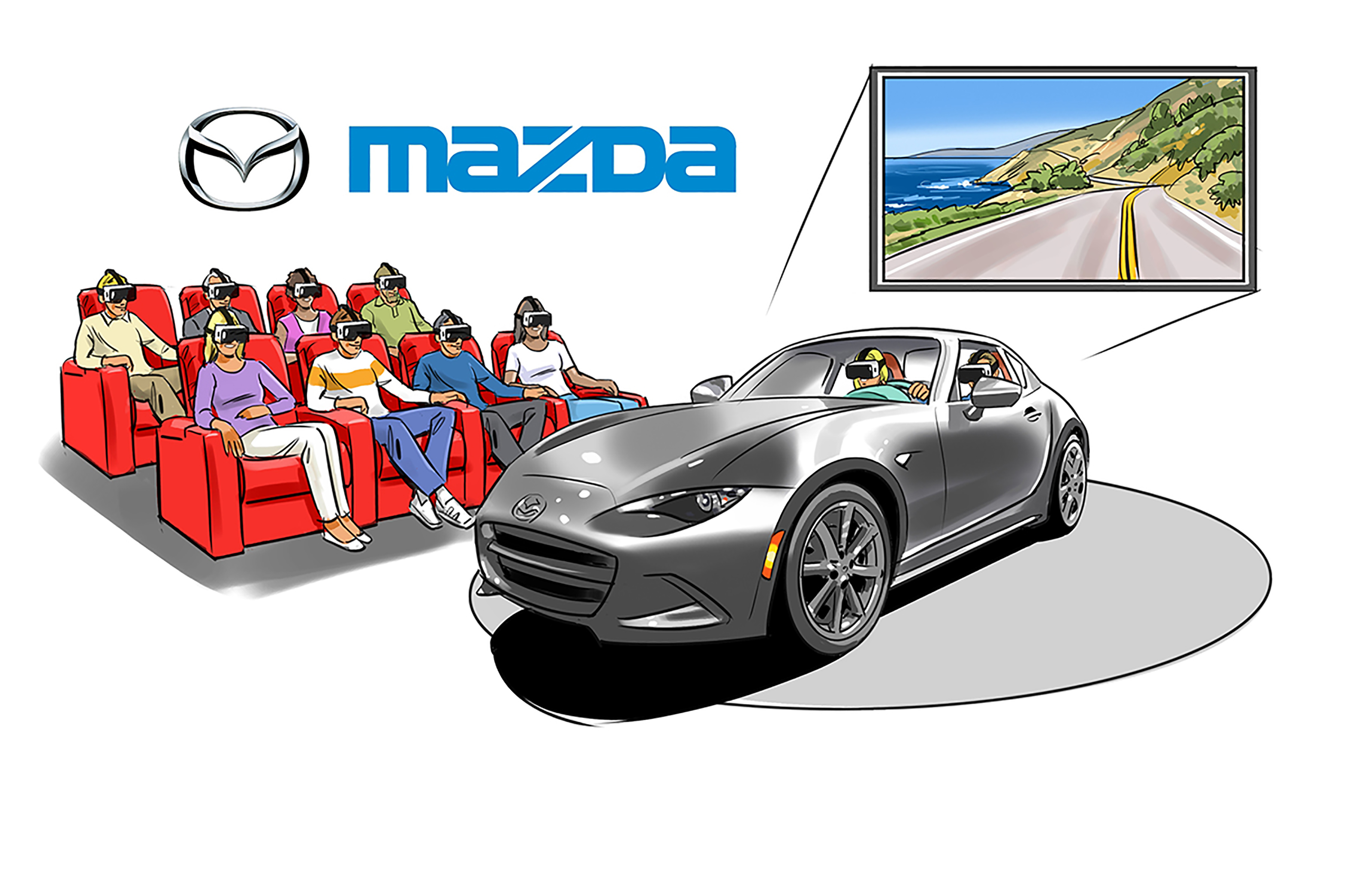 Mazda VR Event Illustration
